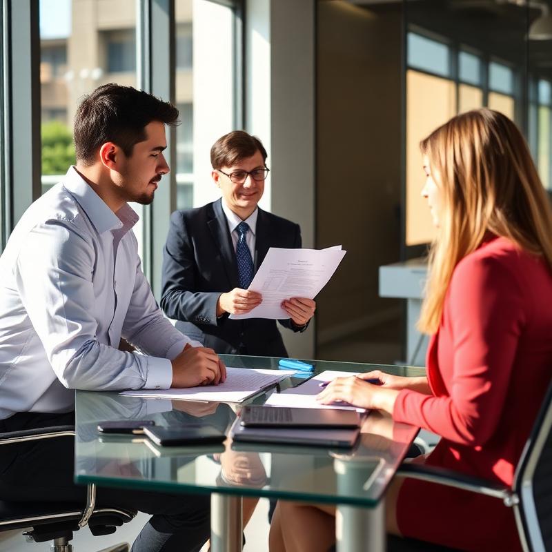Homme d'affaires en réunion de recrutement